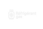 need logo Réfrigérant gas transparant background letter and photo needs to be white